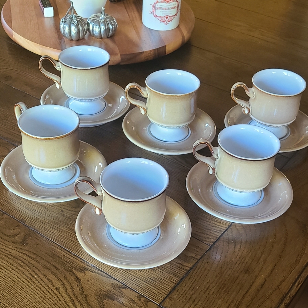 6 Denby of England Seville cup and saucers great condition no chips